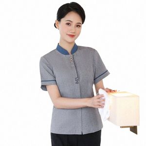 Service de nettoyage de propriété Uniforme à manches courtes Chambre d'hôtel Tante Vêtements de travail Hôpital Housekee Nettoyage Pyjama Vêtements Été H9KJ #