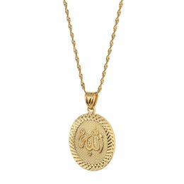 Profeet Muhammad Allah Pendant ketting voor vrouwen mannen Goudkleur Midden -Oosten Islamitisch Arabisch Ahmed Muslim Jewelry176d