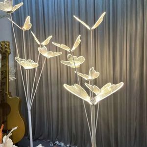 Accesorios, Luces luminosas para bodas, Nuevas decoraciones para el piso del escenario de la calle, Luces de mariposa tridimensionales