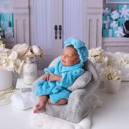 Props Pasgeboren map met robe met riem met riembadjas Badhanddoek Cucomme Set Outfit Baby Kostuum Foto -accessoires L240517