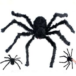 Accessoires décorations d'araignées géantes réalistes fausses araignées poilues effrayantes pour halloween intérieur, extérieur et cour effrayant décor 6 taille s