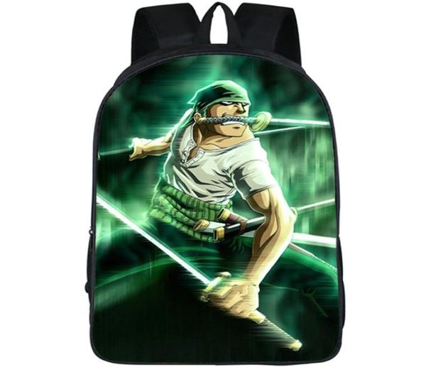 Proronoa Zoro Backpack One Piece Day Pack Cartoon Samurai School Sac Anime Packsack Quality Rucksack Sport Schoolbag Outdoor Daypa7165611