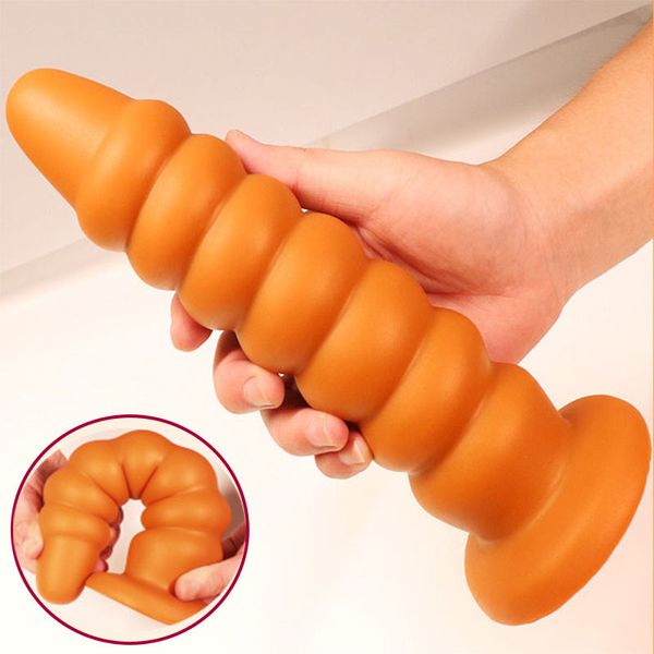 Masajeador de próstata, tapones anales enormes, silicona para hombre, tapón Anal grande, consoladores grandes, punto G, masturbación, juguetes sexy para mujer y hombre