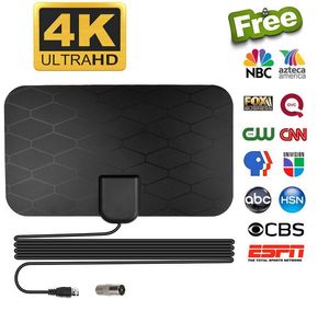 50-Mile Range Portable 4K 1080p HDTV Antenna with DVB-T2 Signal Booster for Indoor, Outdoor and RV Use