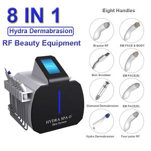 Portable 8 en 1 Hydro Microdermabrasion Anti-âge Machine d'élimination des rides Enlèvement des points noirs Supprimer les cicatrices Équipement de dermabrasion au diamant