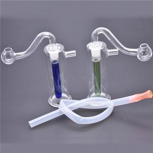 Portable 8 cm Ambre/Bleu/Vert Pas Cher 10mm verre brûleur à mazout plate-forme bong pas cher mini verre downstem fumer eau verre bong