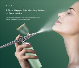 Protable Airbrush Makeup Facial Steamer 03mm Mini MICRONisation compresseur d'air Oxygène Inject Face Spa Nano Mist Papet Gun9229865