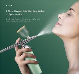 Protable Airbrush Makeup Facial Steamer 03mm Mini MICRONisation du compresseur d'air Oxygène Inject Face Spa Nano Mist Taple Gun2074142