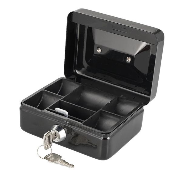 Protable Key SAFE Box Key Locker Mini Steel Piggy Bank Safety Box Stockage Caché Coin Coin Cash Bijoux avec tiroir Boîte de transport 240408