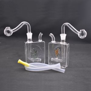 Protable Mini Kleurrijke China Zegen 10mm Vrouwelijke Glas Olie Rig Water Bong Pipe voor Roken met Silicone Slang