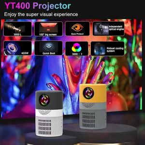 Mini projecteur portable P400 YT400 pour projecteur vidéo 1080P pour téléphone Smartphone Home cinéma enfants cadeau PK YG300 240110