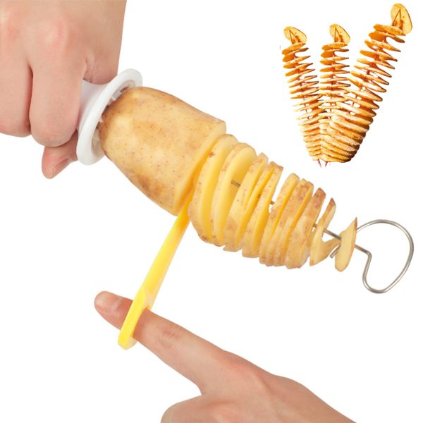 Pinchos portátiles para barbacoa de patatas para hacer patatas fritas de Camping, rebanador de patatas, cortador en espiral de patatas, herramientas para barbacoa, accesorios de cocina