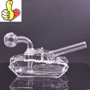 Forme de réservoir portable narguilé 3D verre d'eau créatif dab plate-forme bongs tuyau avec brûleur à mazout ou bol à fumer d'herbes sèches de tabac