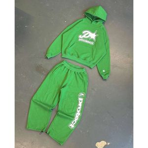 Protégez le pantalon de survêtement de survêtement décontracté hip hop deux pièces HARUKU streetwear surdimensionné à sweat à sweat de sport