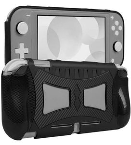 Beschermende zaak voor Nintendo Switch Lite Antiscatch Shockabsorptie Koolstofvezeloppervlak zachte TPU grip Case Cover1696339