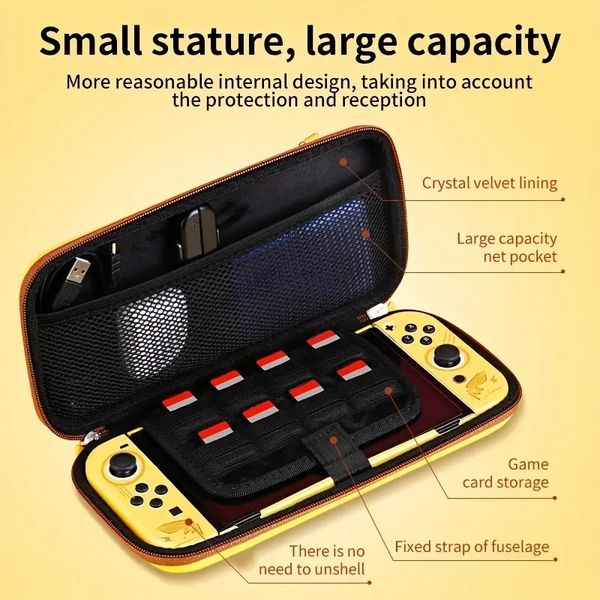 Étui de protection pour Nintendo Switch Ensemble étui de protection/sac de rangement, Base enfichable, Console séparée pour le jeu Switch NS, Sac rigide anti-chute portable,