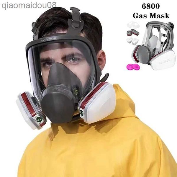 Vêtements de protection 6800 anti-buée masque de protection chimique intégral masque à gaz pulvérisation industrielle masque à gaz et à poussière filtre de travail de sécurité formald HKD230826