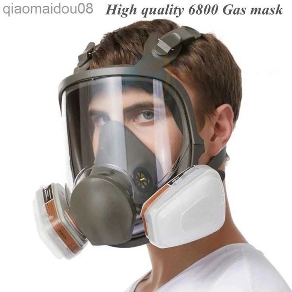 Ropa protectora 6800 Industrial Máscara de gas pintura Anti-niebla máscara facial completa respirador pintura en aerosol Seguridad Trabajo Filtro Formaldehído Máscara de protección HKD230826