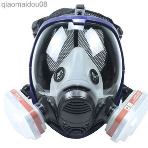 Vêtements de protection 7 en 1 masque à gaz chimique chaud 6800 respirateur de poussière peinture insecticide spray silicone masque complet filtre pour le soudage en laboratoire HKD230826