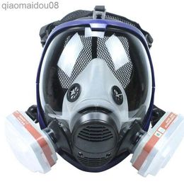 Beschermende kleding 7 in 1 chemisch masker 6800 6001 Gasmasker Zuur Stofdicht ademhalingstoestel Verf Pesticide spuiten Filter Laboratoriumpatroon Lassen HKD230826