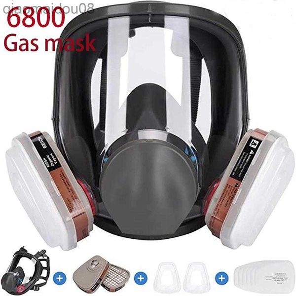 Vêtements de protection 7 en 1 respirateur de peinture industrielle 6800 masque à gaz sécurité au gaz organique filtre de travail poussière protection complète contre le formaldéhyde masque facial HKD230826