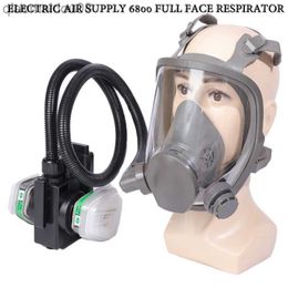 Vêtements de protection Alimentation en air électrique Masque facial complet 6800 Respirateur à gaz chimique Sécurité au travail pour la pulvérisation de peinture de soudage industriel HKD230826