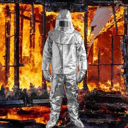 Beschermende kleding Brandisolatiepak 1000 Celsius hoge temperatuur Anti-verbranding Stralingsbeschermend geïsoleerd brandwerend pak Brandweerman HKD230826