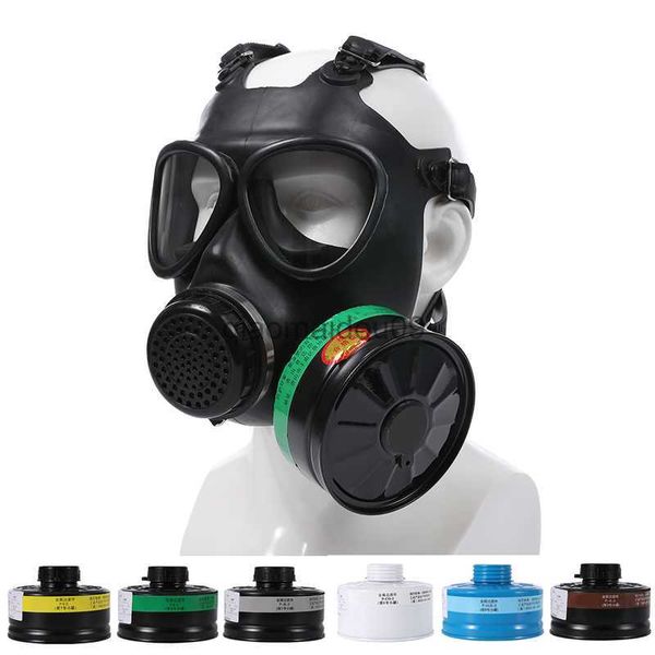 Ropa protectora Máscara de gas de cara completa Respirador Caja de filtro de metal Pintura Aerosol Pesticida Máscara de caucho natural Máscara de prevención química Seguridad en el trabajo HKD230825
