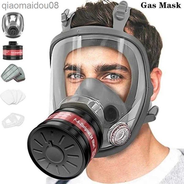 Vêtements de protection Respirateur complet - masque avec cartouche de filtre à gaz de 40 mm pour gaz industriels polissage chimique soudage pulvérisation Masque à gaz HKD230826