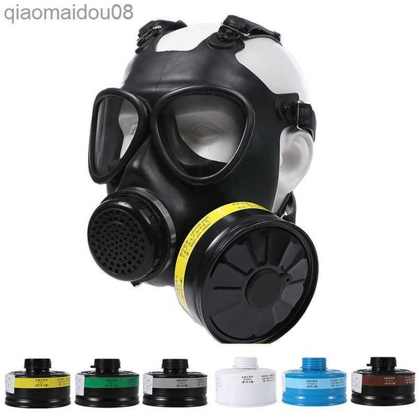 Vêtements de protection Masque à gaz Respirateur complet Filtre à gaz chimique Cartouche Peinture Spray Pesticide Masque en caoutchouc naturel Sécurité du travail en usine HKD230826