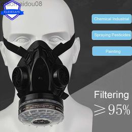 Beschermende kleding Nieuw half gezicht zwart gasmasker Ademhalingsapparaat Natuurlijk rubber Werkveiligheidsmasker voor polijsten Lassen Pesticide spuiten Adem HKD230826