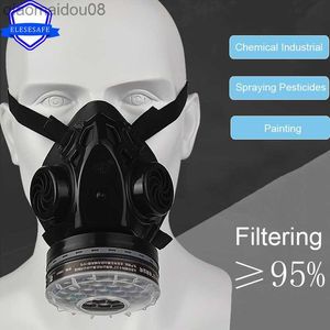 Vêtements de protection Nouveau demi-visage masque à gaz noir respirateur masque de sécurité de travail en caoutchouc naturel pour le polissage de la respiration de pulvérisation de pesticides de soudage HKD230826