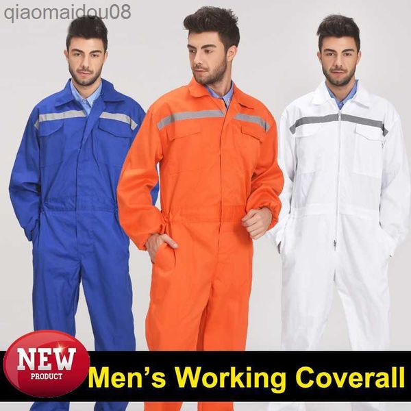 Vêtements de protection Nouveaux vêtements de mécanicien Vêtements anti-poussière pour hommes vêtements de travail globaux avec bandes réfléchissantes vêtements de travail bleus combinaison de travail pour hommes HKD230826