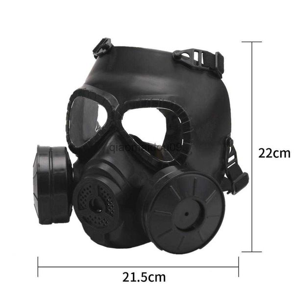 Schutzkleidung Neue Schutzgasmasken Atemschutzmaske mit doppeltem Abluftventilator für Airsoft Tactical CS Outdoor Survival Game Paintball Match HKD230825