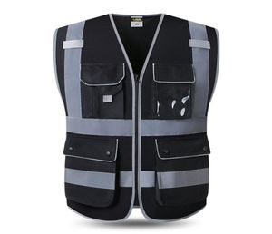 Vêtements de protection gilet de sécurité réfléchissant haute visibilité poches fermeture éclair Construction sécurité travail Vests2894686