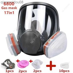 Vêtements de protection SJL 3/17 pièces Protection sécurité respirateur masque à gaz identique pour 6800 masque à gaz peinture pulvérisation masque facial complet respirateur HKD230826