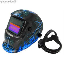 Vêtements de protection Masque de soudage à obscurcissement automatique solaire Monté pour soudeur à l'arc à l'argon Capuchon de soudage Anti-éblouissement Casque dédié Casque de soudage Lightning HKD230826