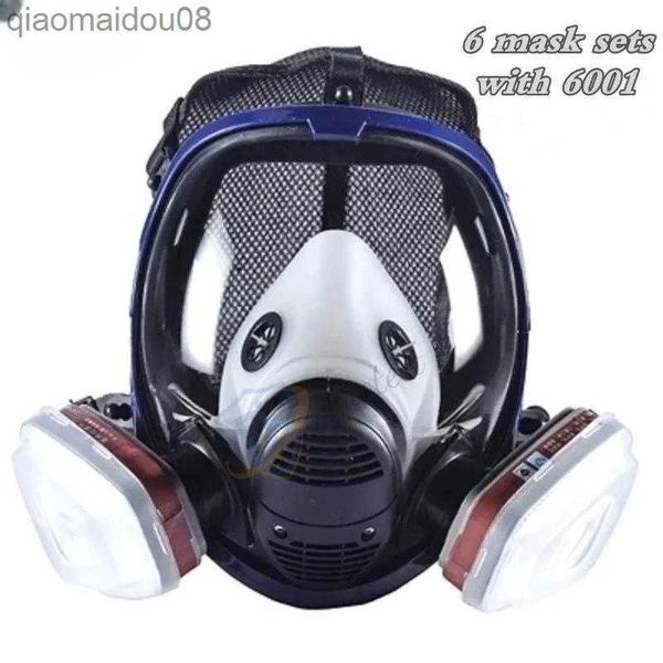 Ropa protectora Químico de trabajo Máscara de gas 6800 máscara facial completa respirador de protección de seguridad máscara facial completa con filtro de carbón. Aspersor industrial HKD230826