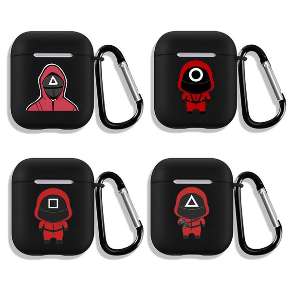 Housse de protection pour airpods de 2e et 3e génération et casque de jeu pro coréen, dessin animé noir givré X1013C