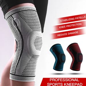 Beschermende uitrusting 1 stuk knie brace riem patella mediale ondersteuning sterke meniscus siliconen compressiebescherming sport knieperjes rennen mand 230524