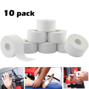 Beschermende uitrusting 10-pack atletische tape in wit katoen Sport zelfklevende elastische bandage Knie Pols Enkels Spierondersteuning - Gemakkelijk scheuren 221021