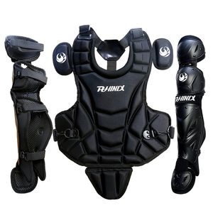 Beschermende uitrusting 14inch Jeugd Black Baseball Catchers Chest and Leg Guards Softball Protector Equipment 230520