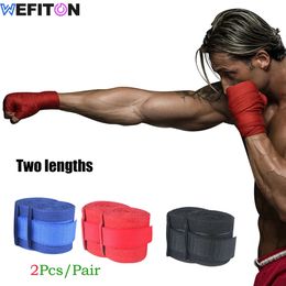Équipement de protection 1 paire de bandages élastiques portables professionnels de 2,5 m 5 m pour hommes femmes pur coton style de sueur boxe thaïlandaise 231122