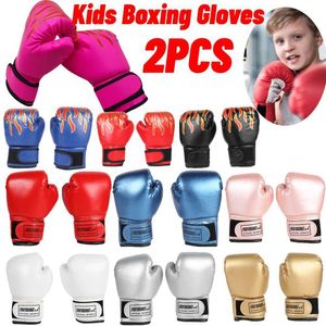 Équipement de protection 2 morceaux de gants de boxe pour enfants gants de combat en cuir pu