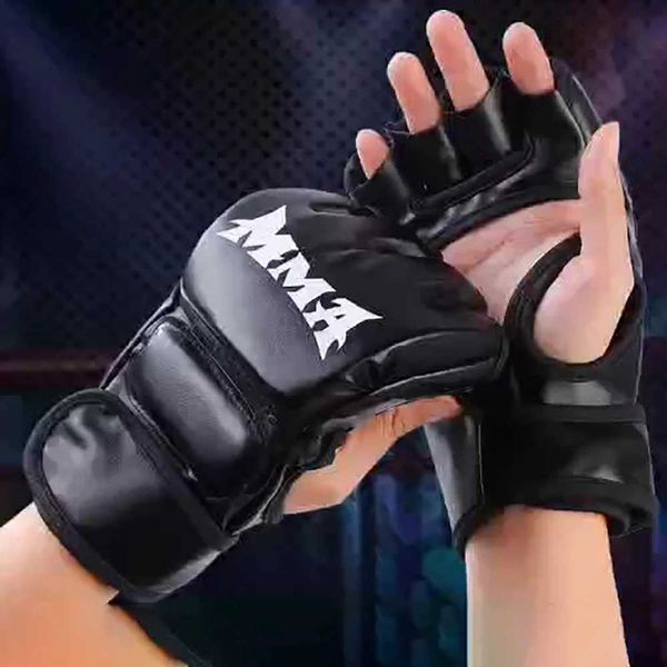 Équipement de protection des gants de boxe de 3 cm d'épaisseur Sac de boxe demi-doigt Taekwondo et gants de boxe thaïlandais équipement de formation professionnelle 240424
