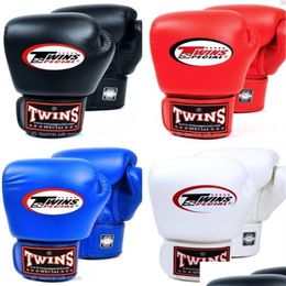 Equipo de protección 8 10 12 14 Oz Guantes gemelos Kick Boxing Cuero PU Sanda Sandbag Entrenamiento Negro Hombres Mujeres Guantes Muay Thai284236U Dr Ottkn