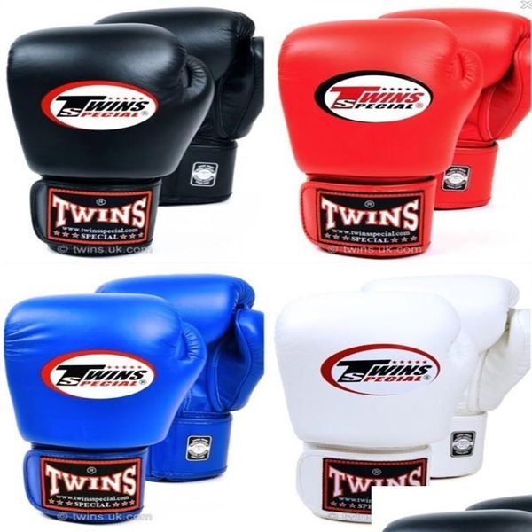 Équipement de protection 8 10 12 14 Oz Twins Gants Kick Boxing Cuir Pu Sanda Sandbag Formation Noir Hommes Femmes Guantes Muay Thai284236U Dr Ottkn