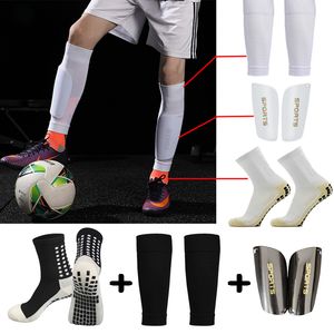 Équipement de protection Un ensemble de manches de protège-tibia de football à haute élasticité adultes enfants chaussettes antidérapantes coussinets de football support de jambe couverture équipement de protection de sport 230210