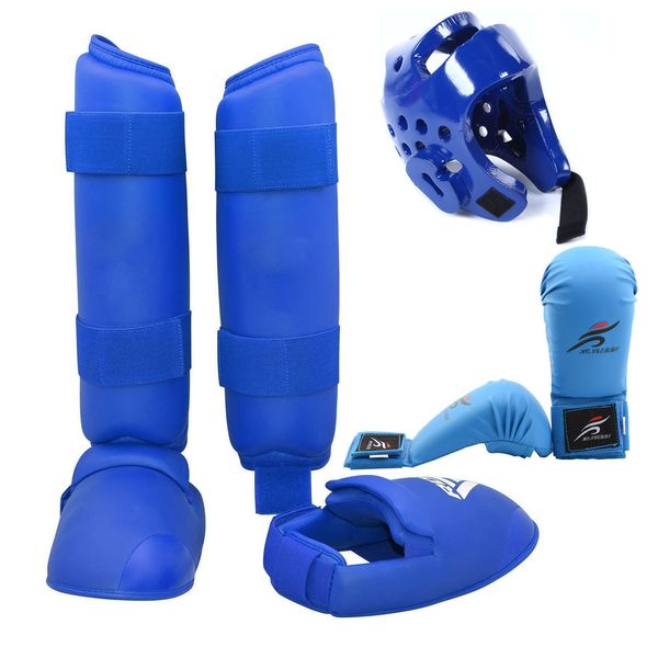 Équipement de protection Adulte Enfants Karaté Sparring Casque Taekwondo Glvoes Masque Visage Ensemble Jambe Genou Protection Shin Guard Main Paume Boxe MMA Équipement 230530