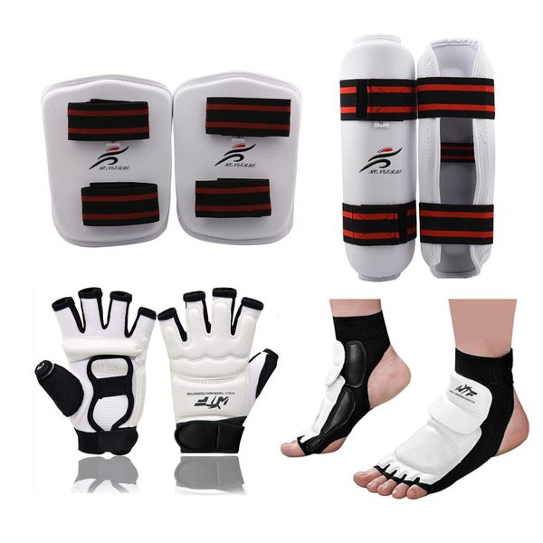 Equipo de protección Adultos Niños Guantes de karate Taekwondo Uniforme Calentador de piernas Protector de manos Profesional Shin Guard Hombres Lucha Boxeo MMA Equipo 230808